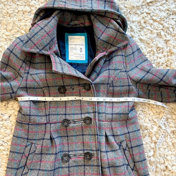 Aeropostale Gray Plaid Jacket M - Picture 9 of 13